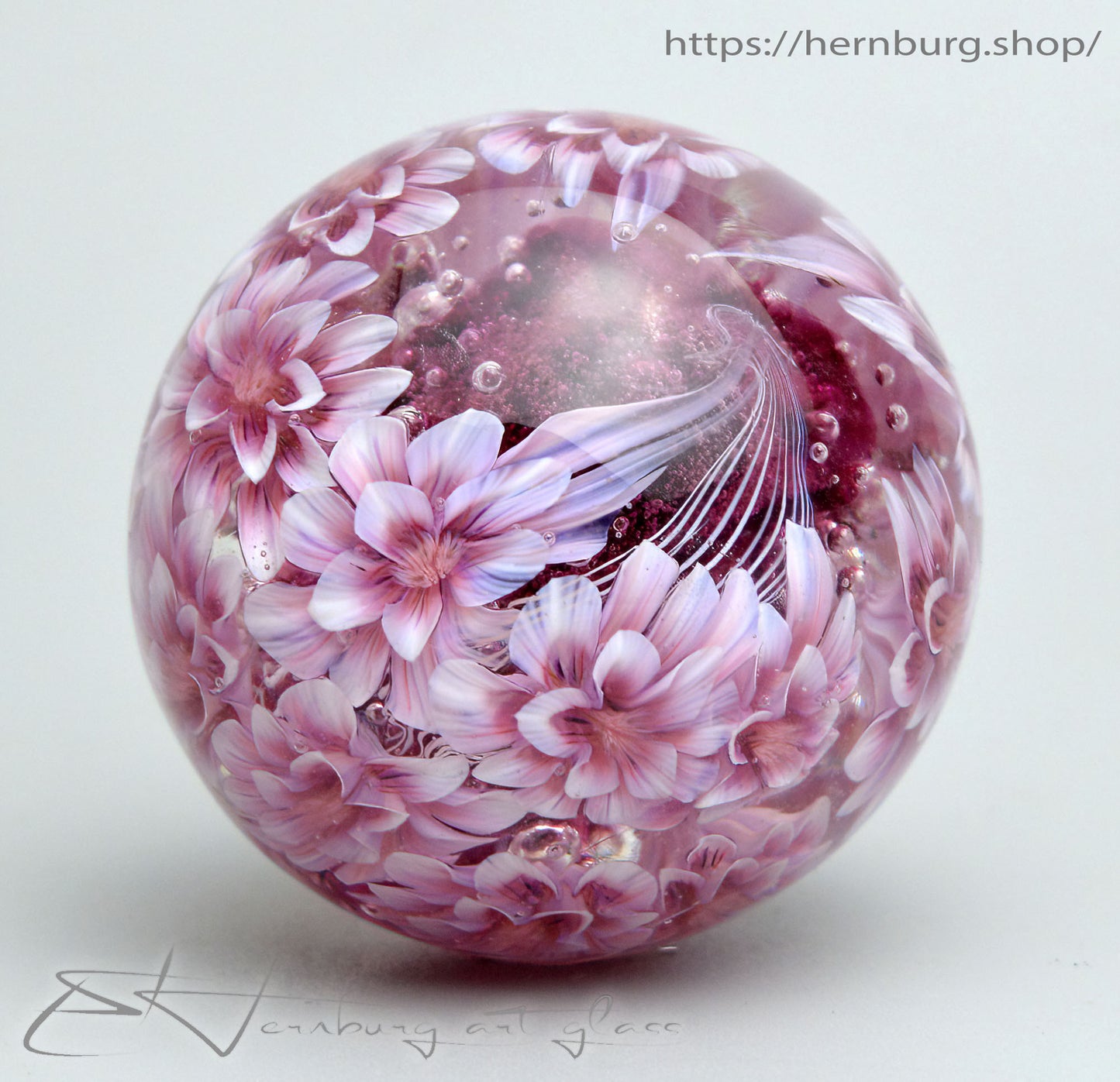 Marble. Collectible Sphere “Bloomspell” Glass. . Diameter — 39 mm (1.53”)
