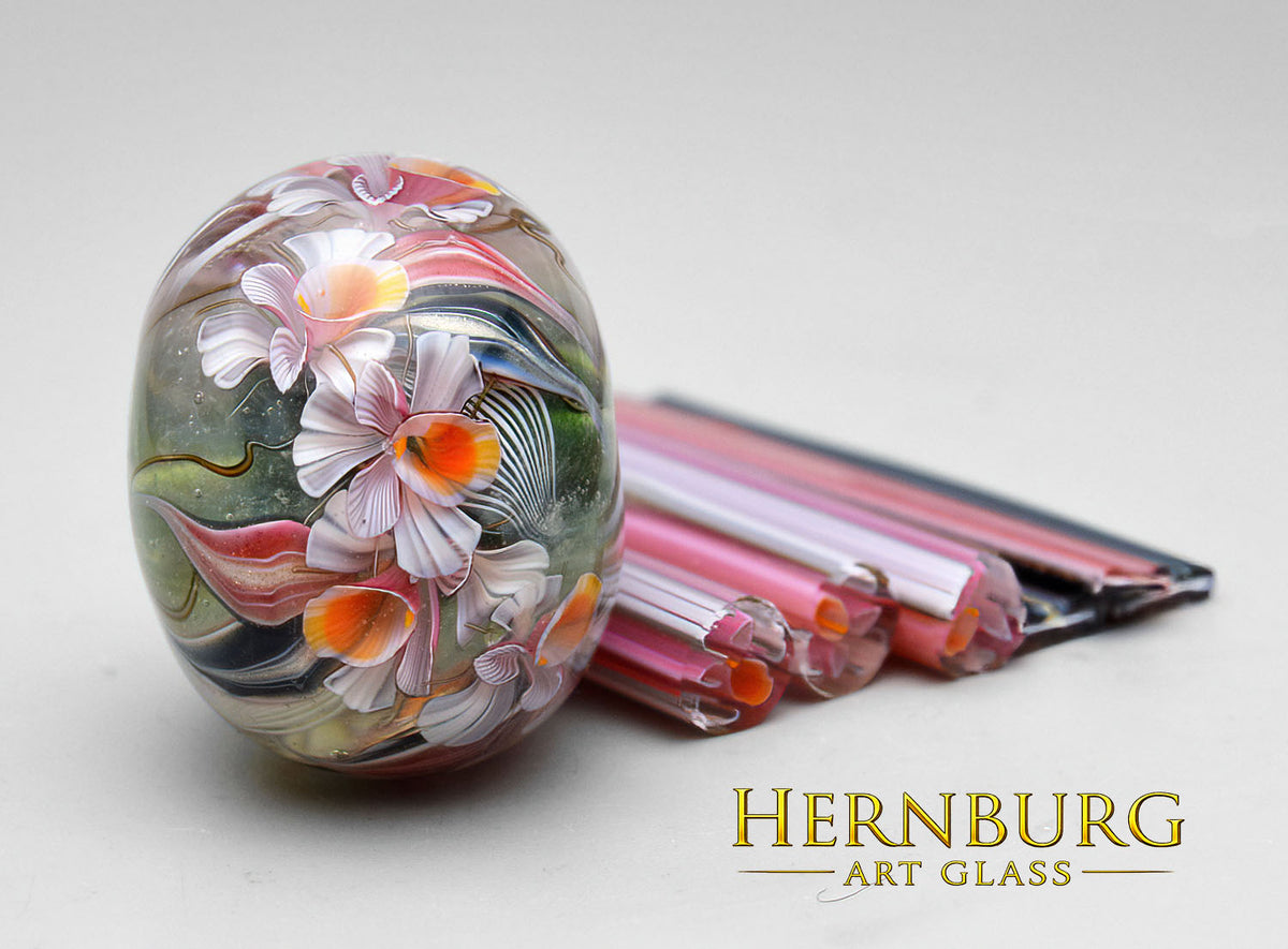 Little Flame Murrini & Double-Sided Foliage Ribbons
