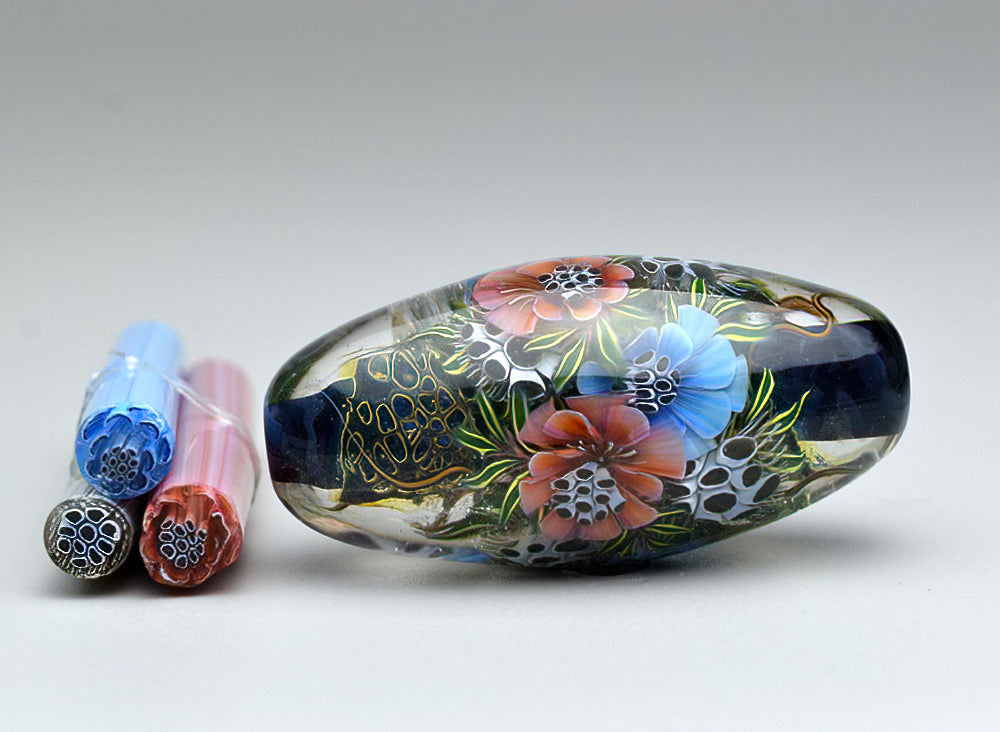 Murini flowers. FROUFROU. Sticks 5 cm long. Materials for lampwork. Glass COE104