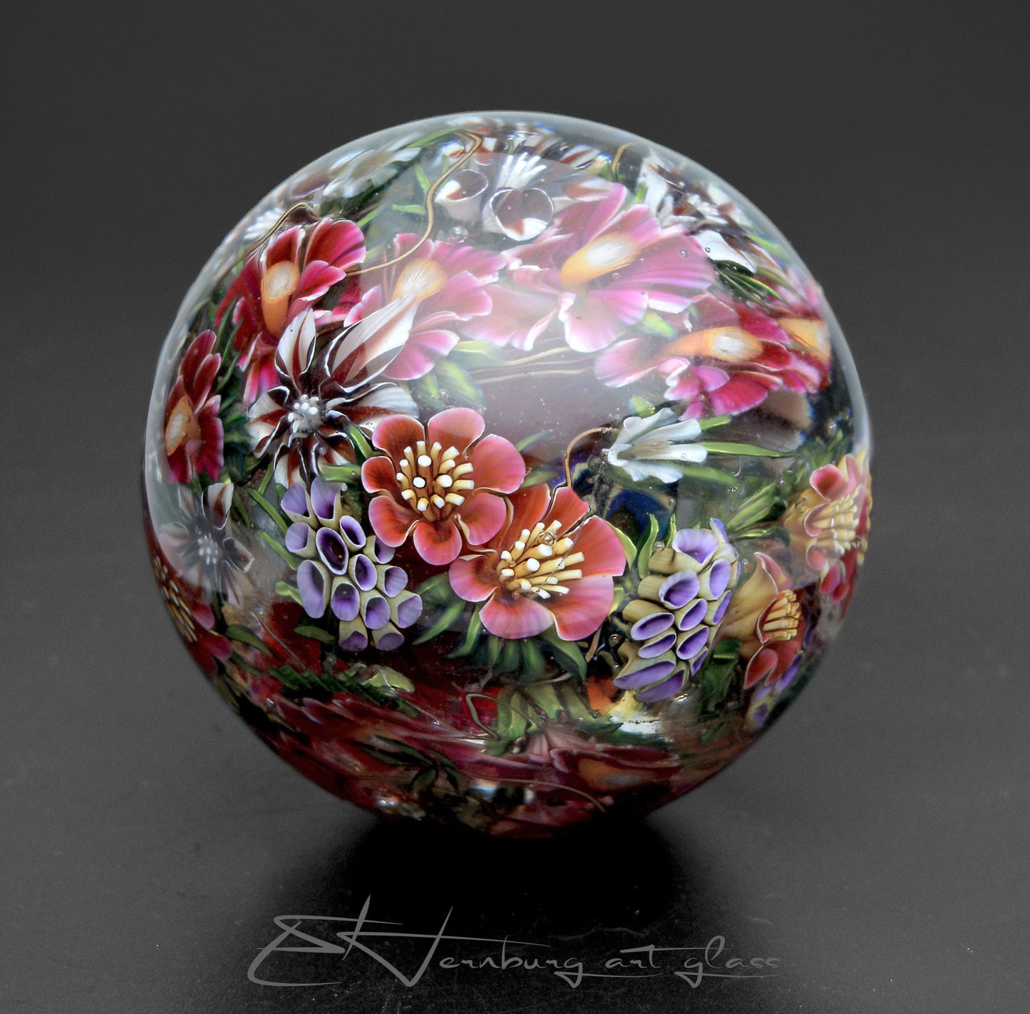 Marble. Glass. Diameter 2.13 inch