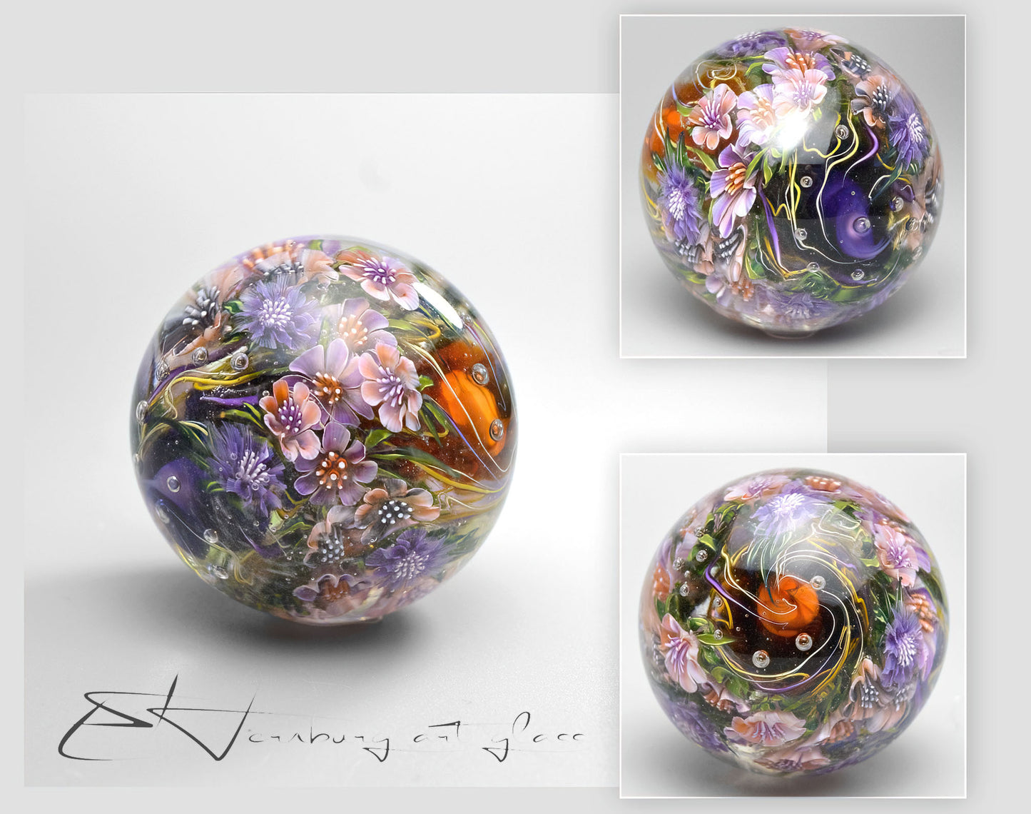 Marble. Glass. Collectible ball. Diameter 49 mm - 1.93 inch