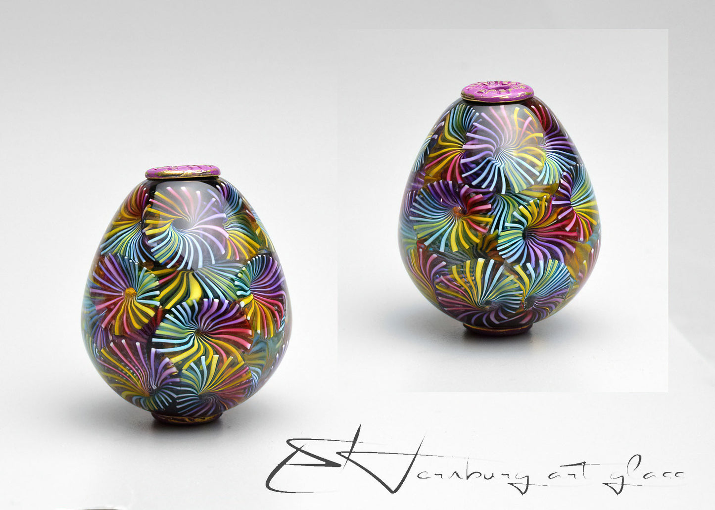 Pendant. Fireworks. Lampwork glass pendant.