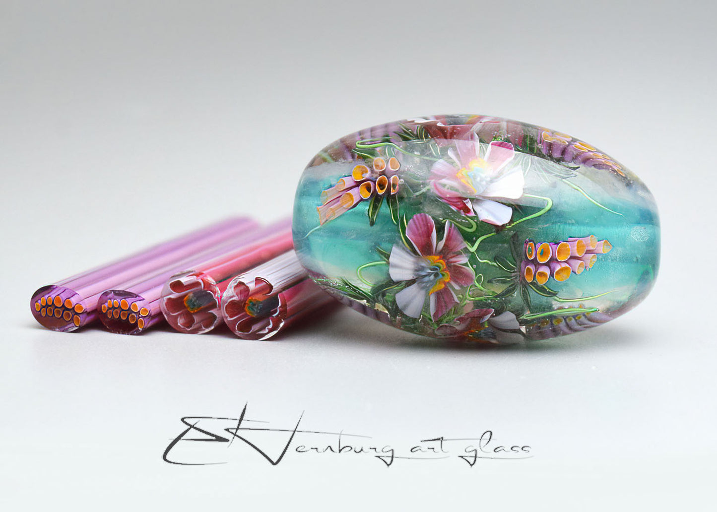 Murini flowers. GALINEA. Sticks 5 cm long. Materials for lampwork. Glass COE104