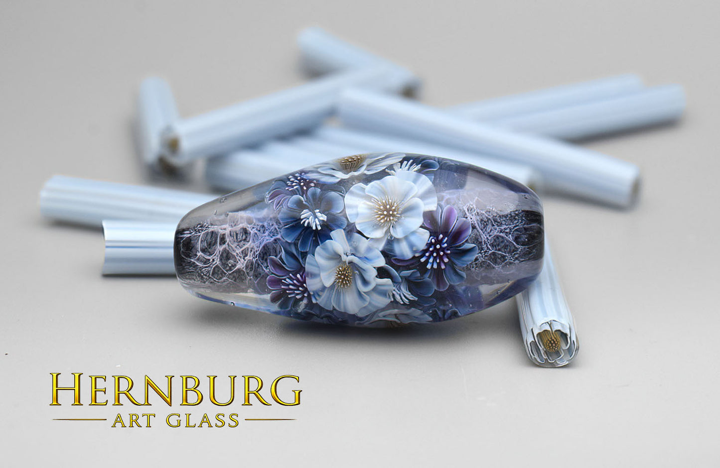 Murini flowers. SNOW QUEEN . Sticks 5 cm long. Materials for lampwork. Glass COE104