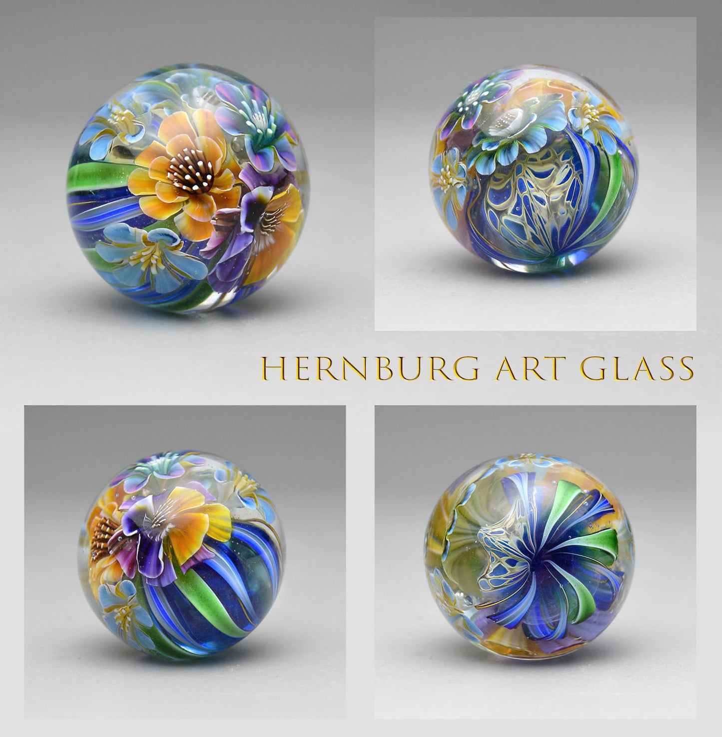 Marble. Collectible Sphere POSY. Glass. . Diameter — 30 mm (1.18”)