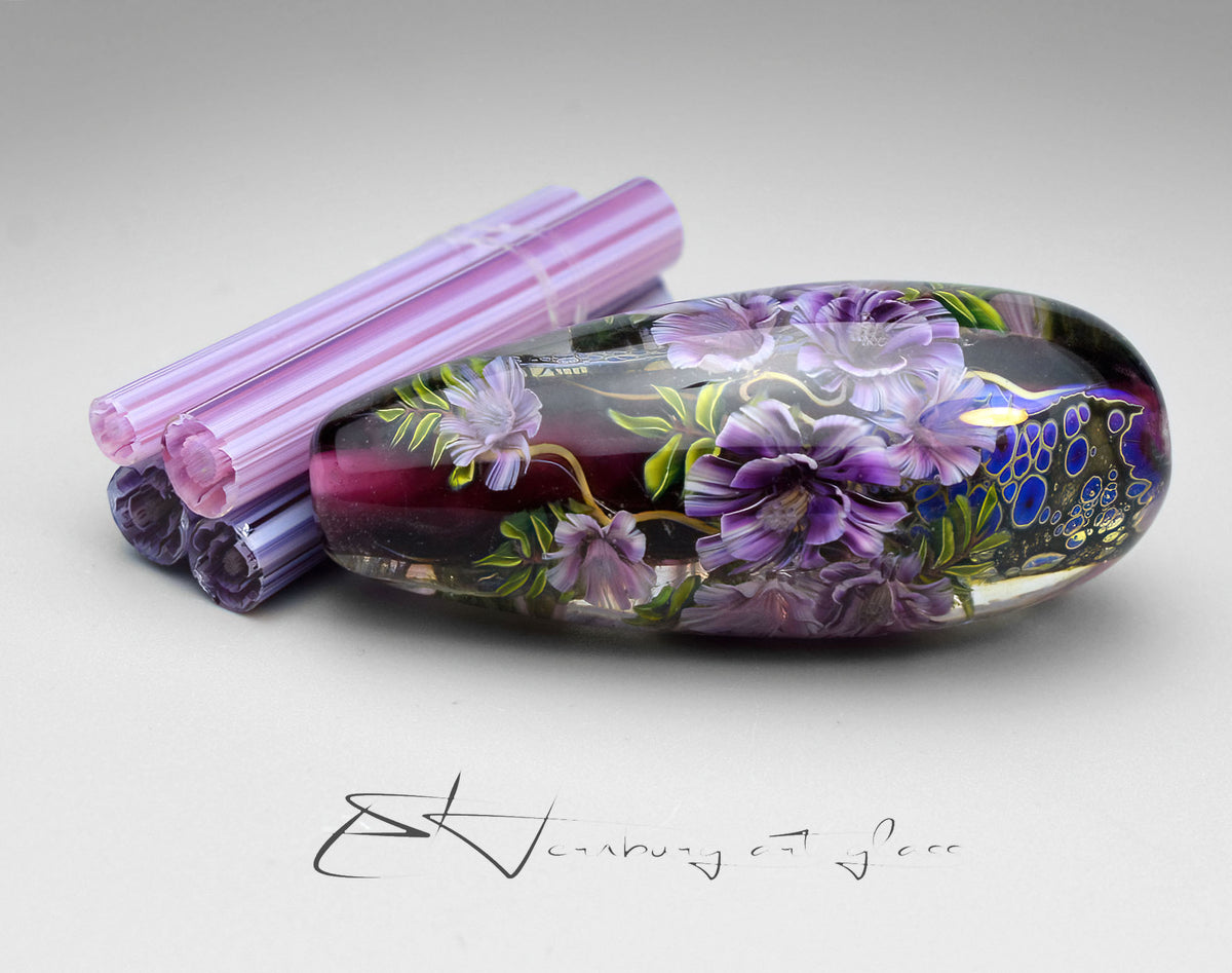 Murrini flowers. DUETTO. Sticks 5 cm long. Materials for lampwork. Glass COE104