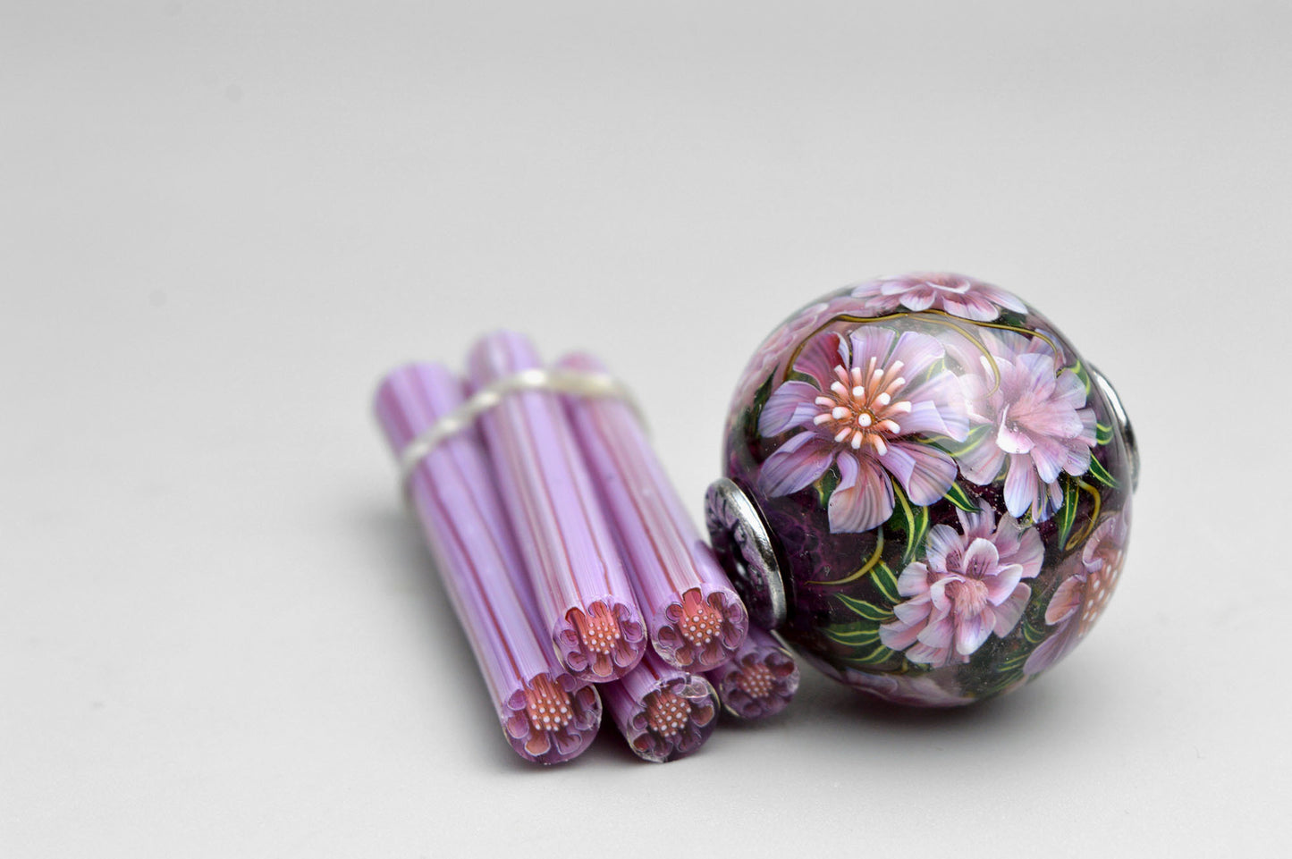 Murini flowers. Sticks 5 cm long. Materials for lampwork. Glass COE104