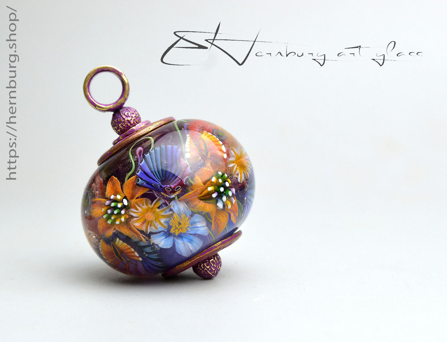 Bead "Sunset Flight" Collectible bead. Art Glass. Lampwork