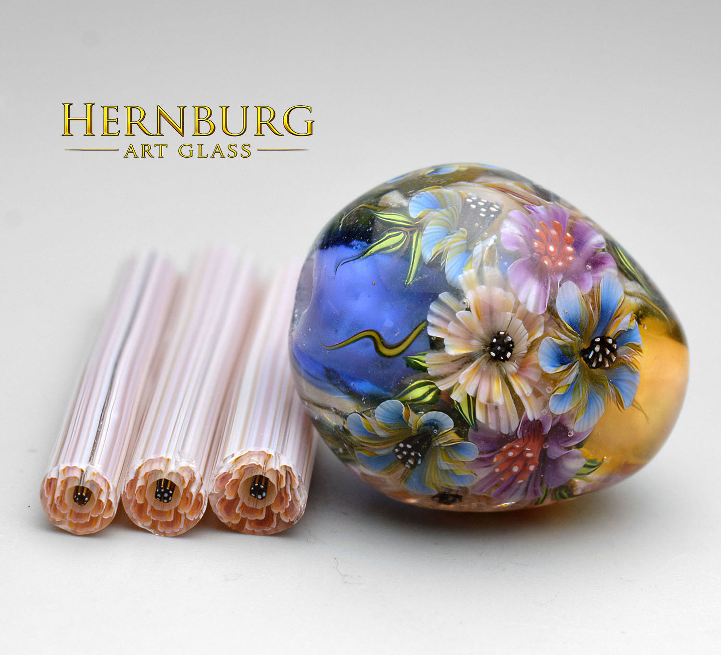 Murini flowers. HONEYBELL . Sticks 5 cm long. Materials for lampwork. Glass COE104