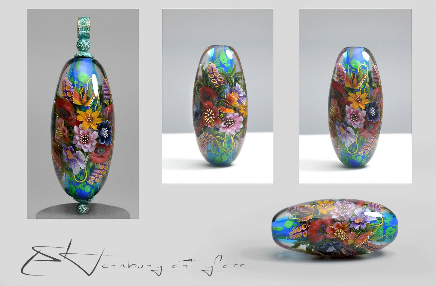 Pendant. Lampwork glass pendant.