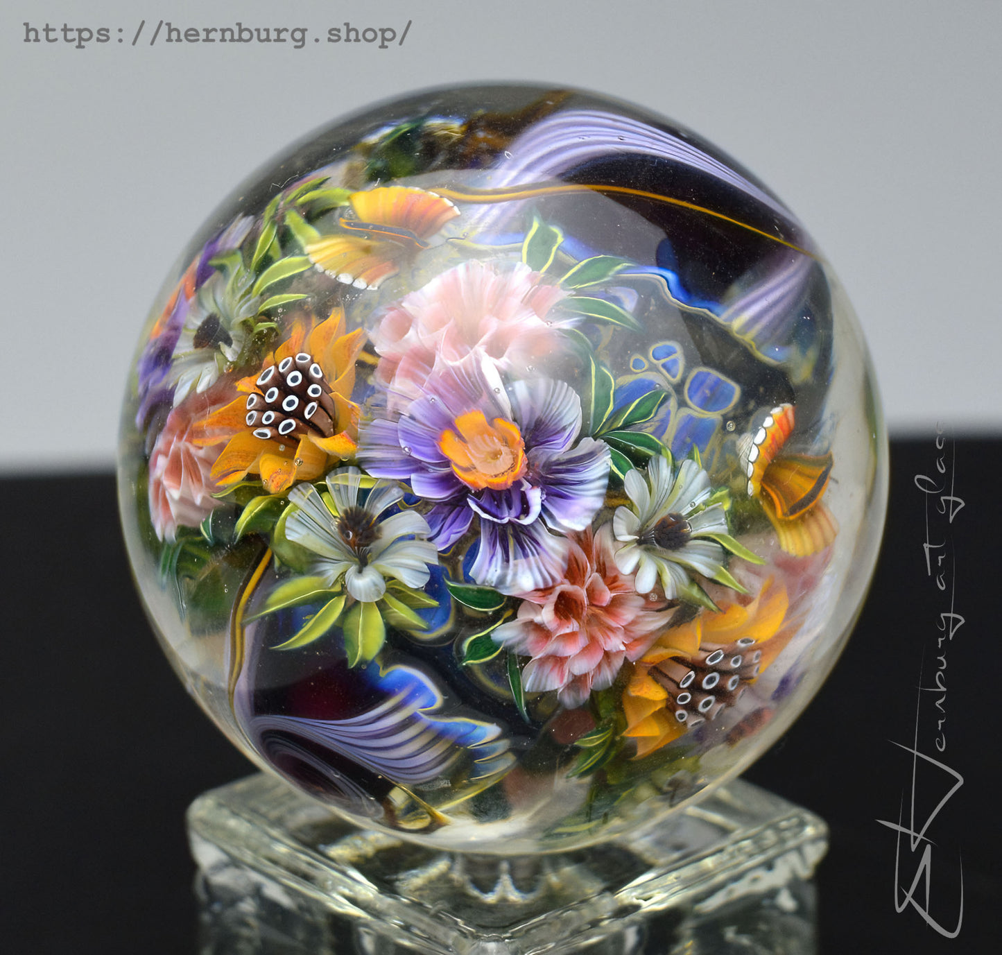 Marble. Glass. Collectible ball. Diameter 49 mm - 1.93 inch