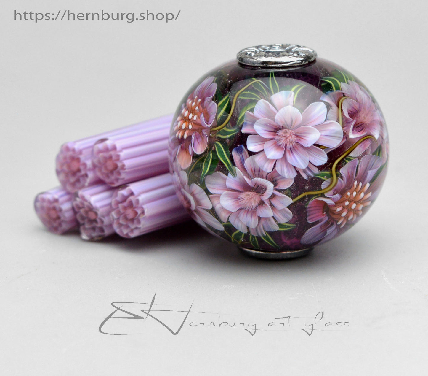 Bead "Bloomspell Noir" Collectible bead. Art Glass. Lampwork