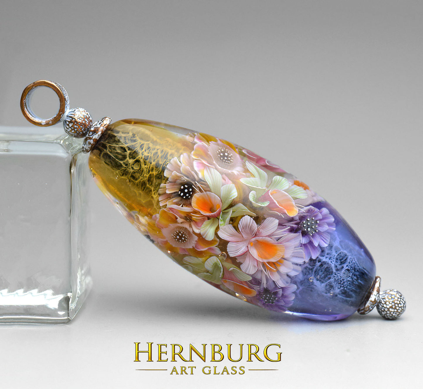 Pendant. Lampwork glass pendant. “Living Lace: FAIRY LOOM”