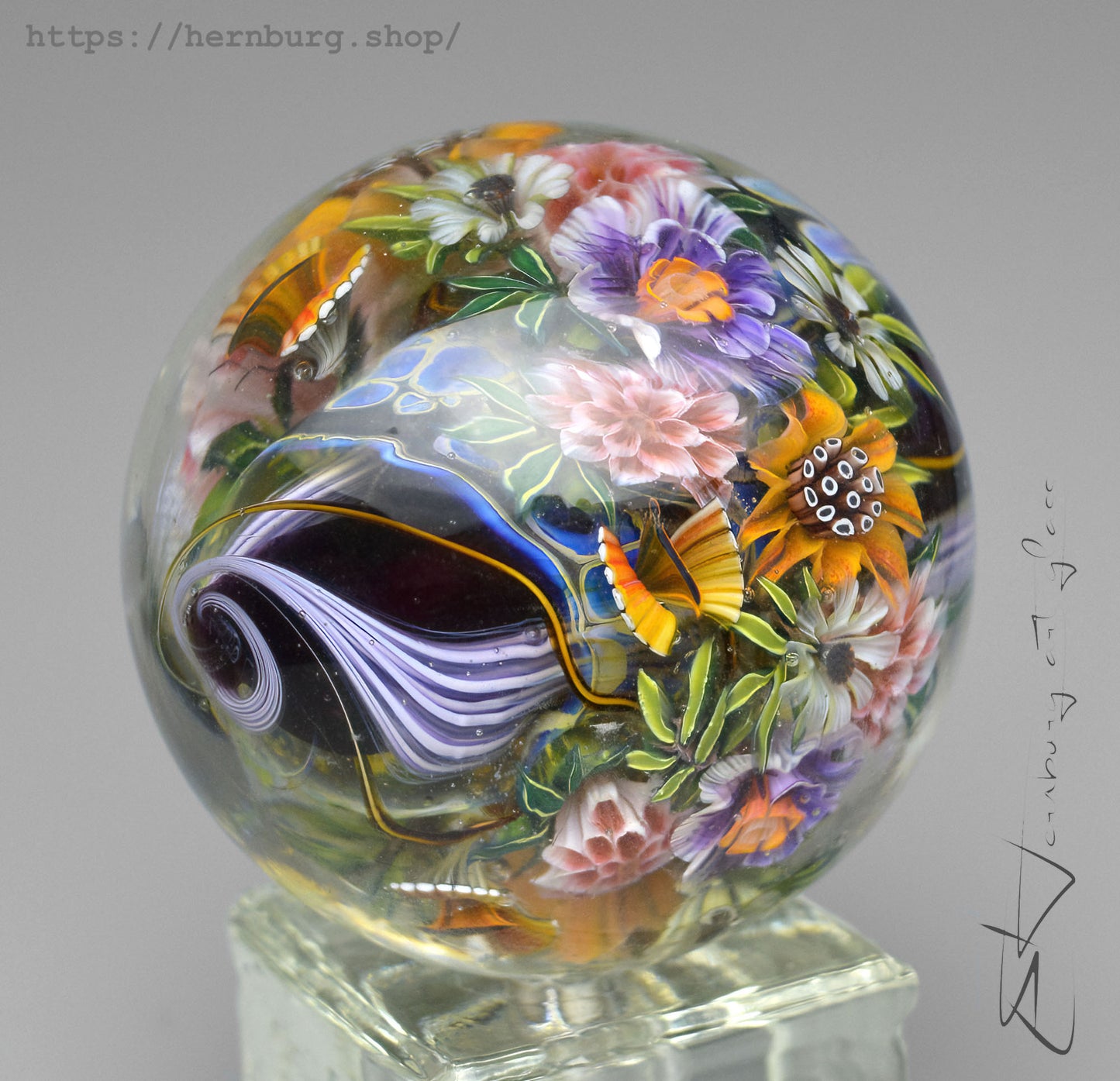 Marble. Glass. Collectible ball. Diameter 49 mm - 1.93 inch