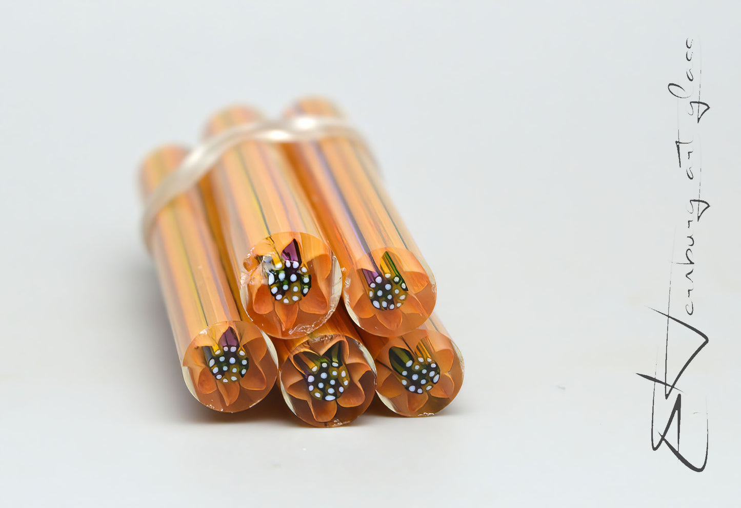 Murini flowers. Sticks 5 cm long. Materials for lampwork. Glass COE104