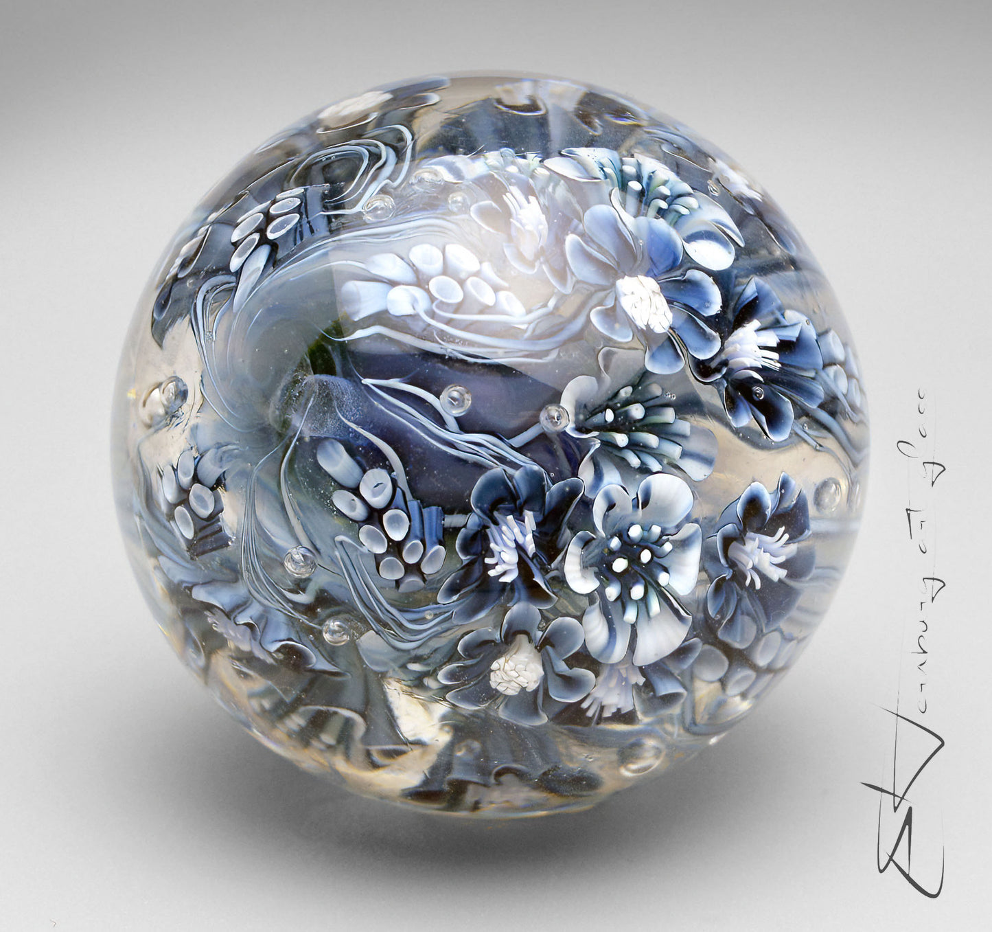 Marble. Glass. Collectible ball. Diameter 48 mm - 1.89 inch
