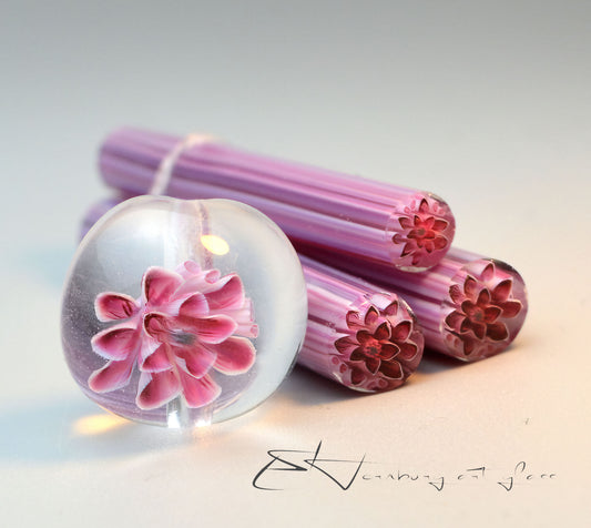 Murini flowers. Sticks 5 cm long. Materials for lampwork. Glass COE104