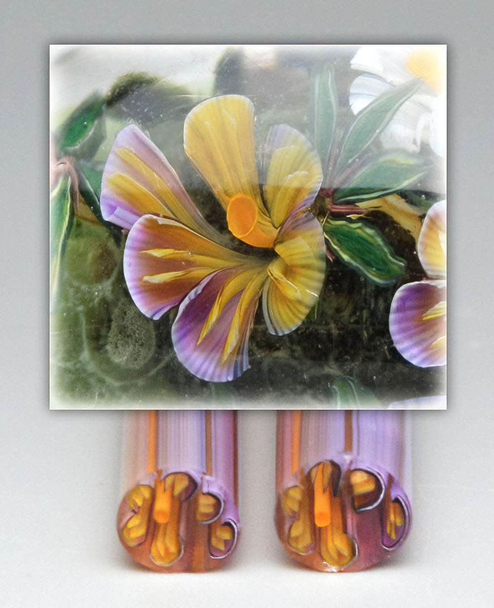Murini flowers. Sticks 5 cm long. Materials for lampwork. Glass COE104