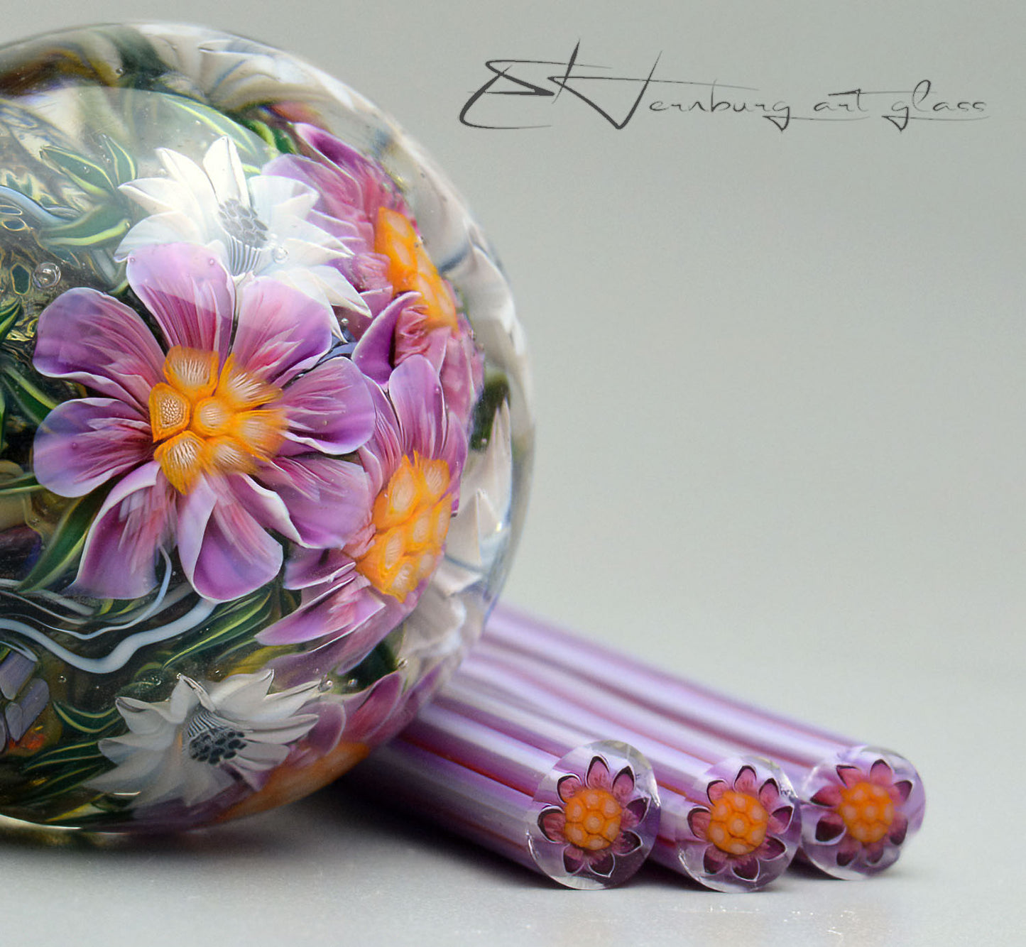 SET of TWO murrini canes. HARMONY OF TWO. Sticks 5 cm long. Materials for lampwork. Glass COE104