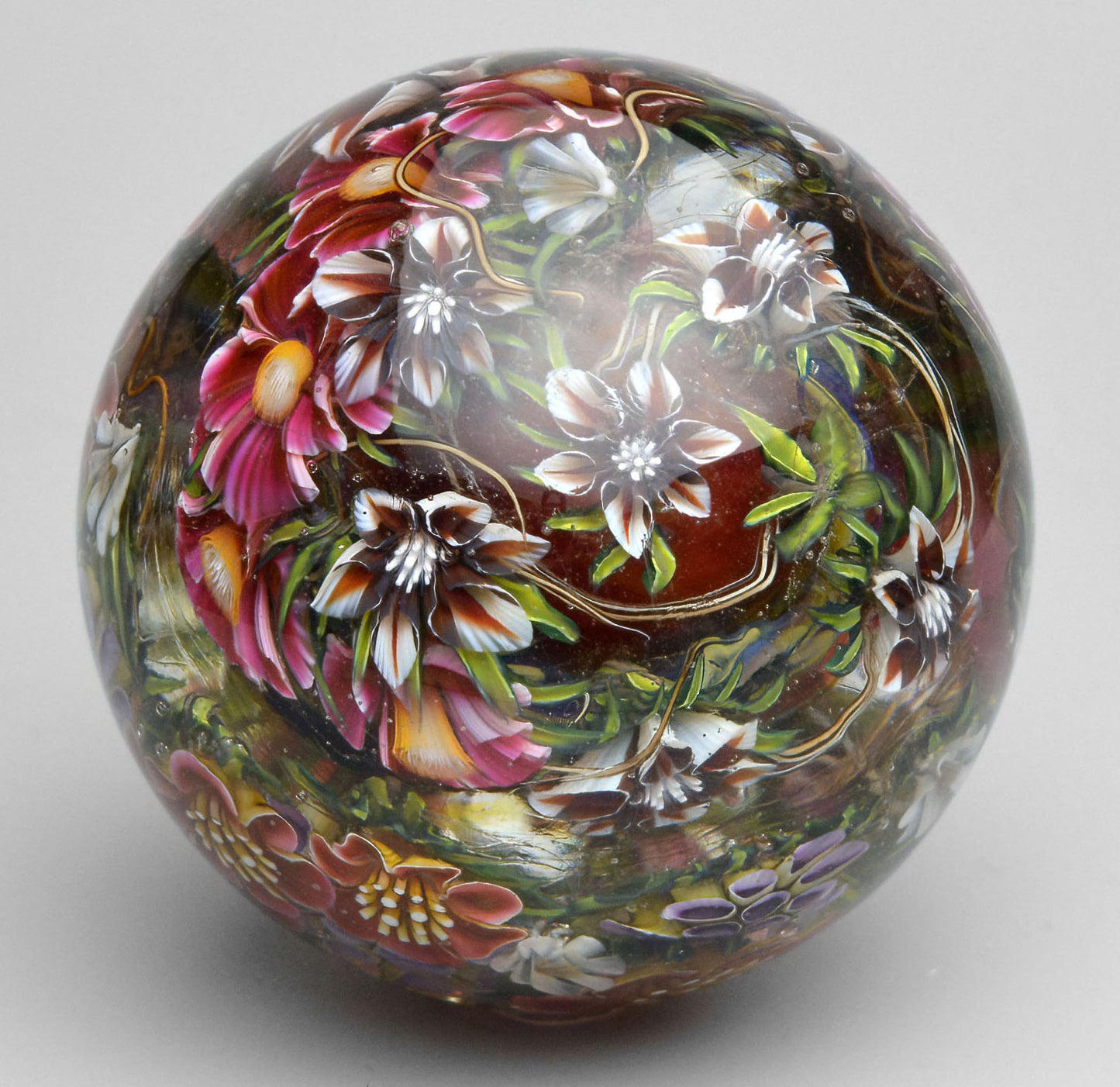 Marble. Glass. Diameter 2.13 inch
