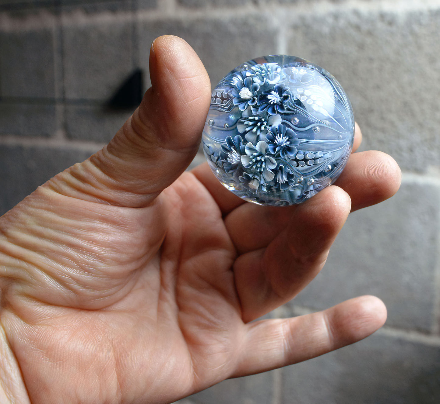Marble. Glass. Collectible ball. Diameter 48 mm - 1.89 inch