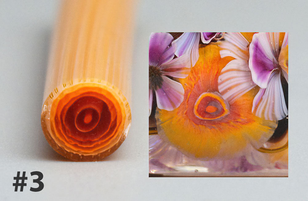 Murini flowers. Sticks 5 cm long. Materials for lampwork. Glass COE104