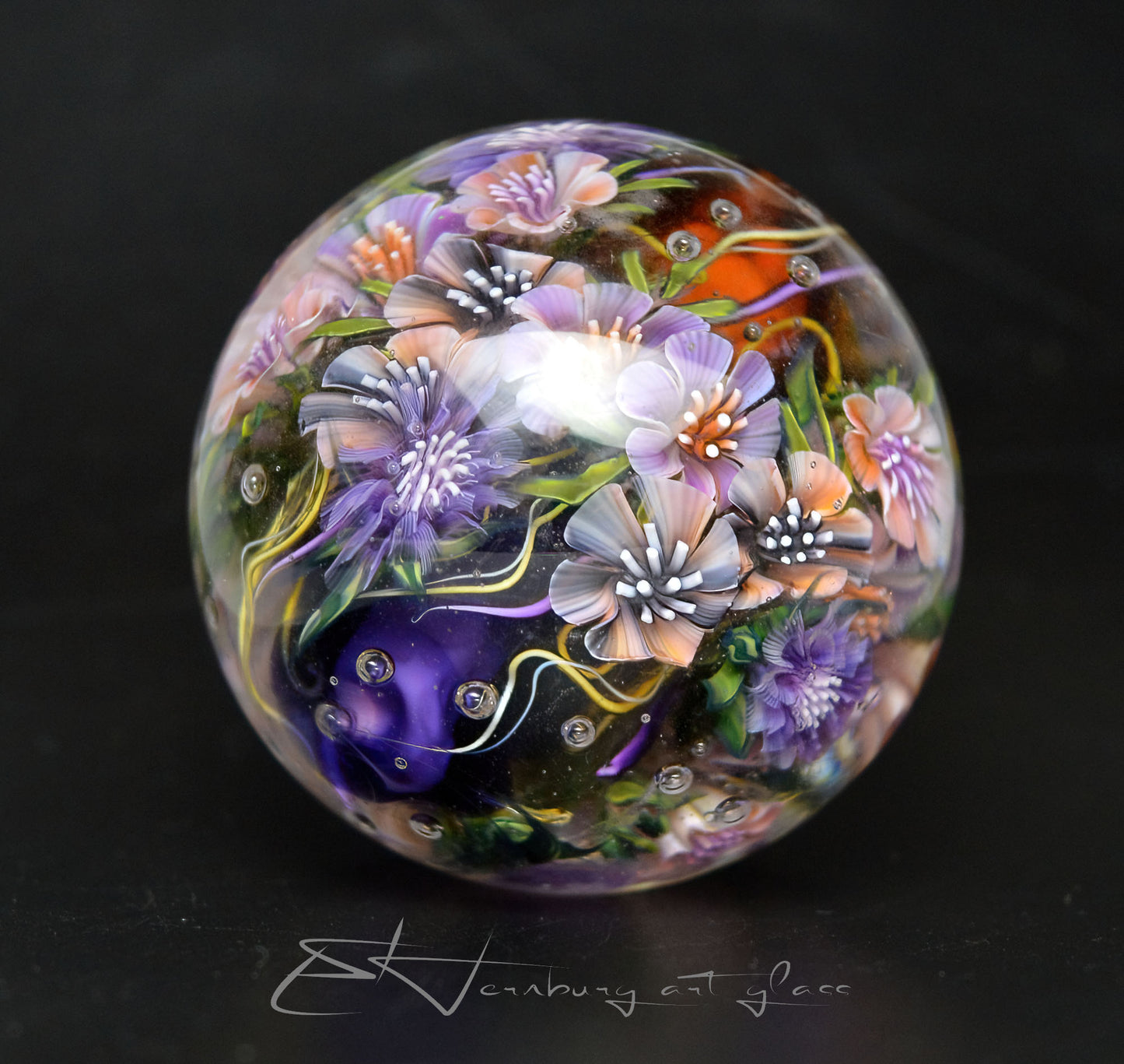 Marble. Glass. Collectible ball. Diameter 49 mm - 1.93 inch