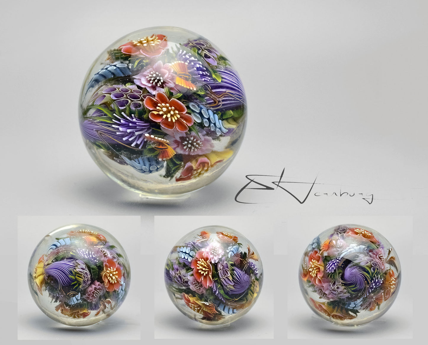 Marble. Glass. Collectible ball. Diameter 49 mm - 1.93 inch
