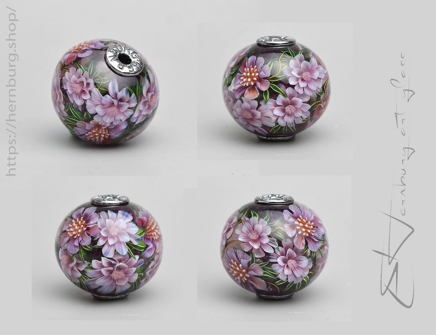 Bead "Bloomspell Noir" Collectible bead. Art Glass. Lampwork