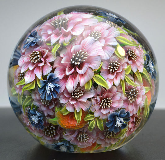Paperweight  "Floral Puzzle". Glass. Diameter 2.48 inch