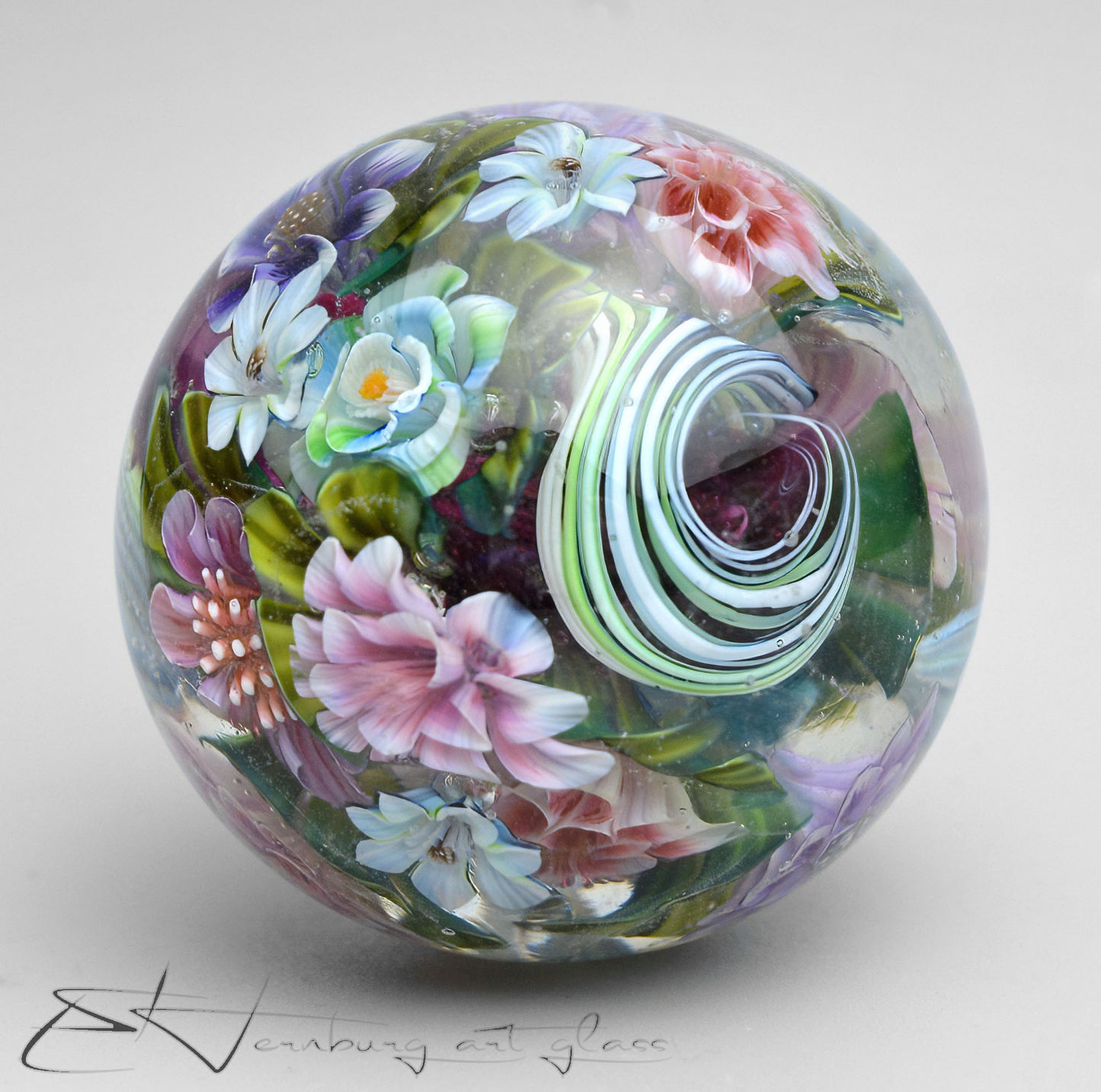 Marble. Collectible Sphere “Memory of Passion” Glass. Diameter — 43 mm (1.69”)