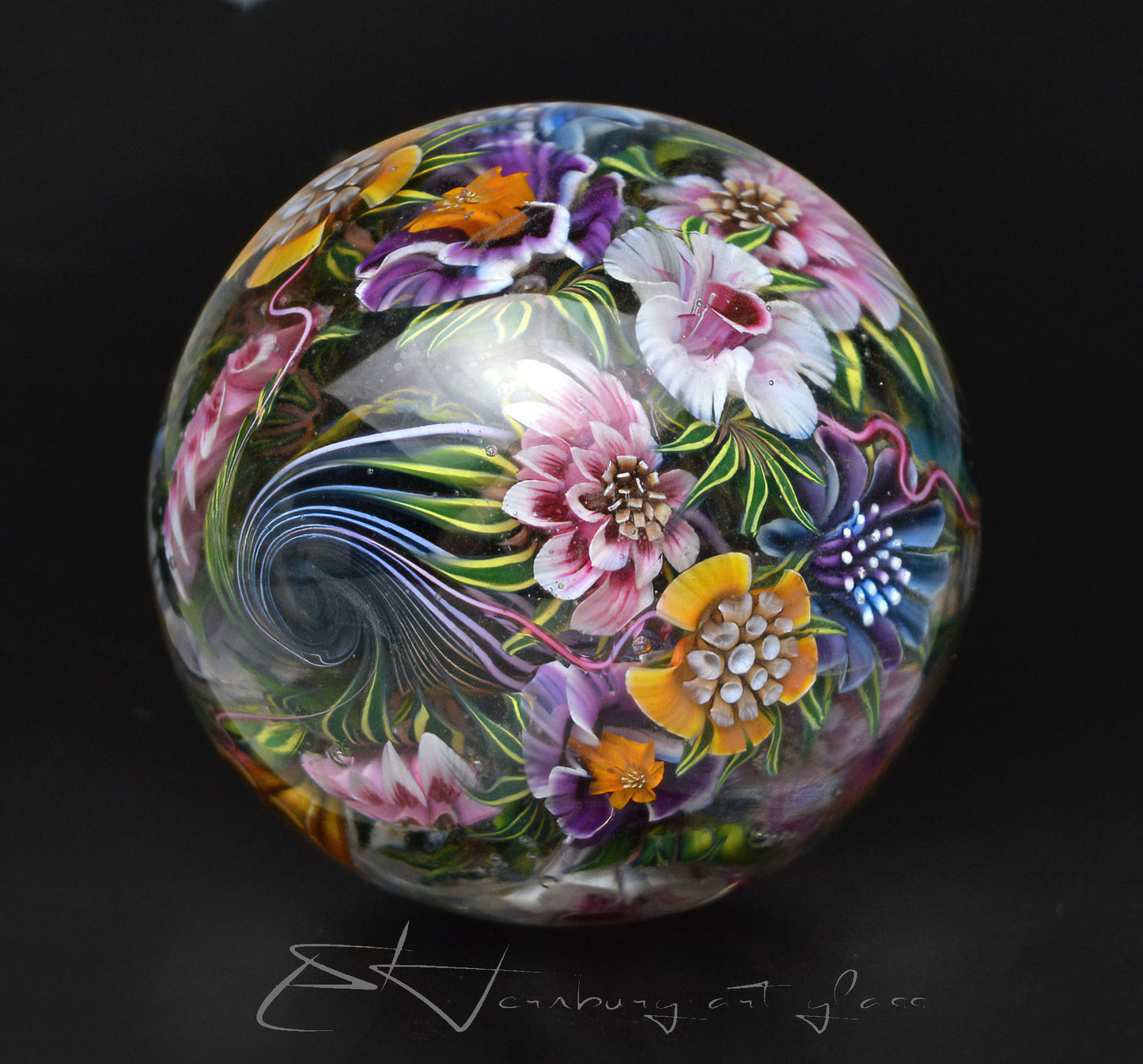 Marbe. " Timeless Garden" Glass. Collectible ball. Diameter 50 mm - 1.96 inch