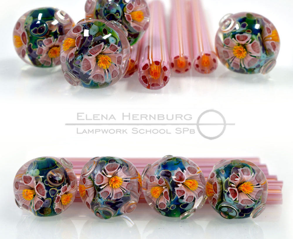 ASSEMBLED TUBULAR FLOWER. Tutorial for lampworkers.