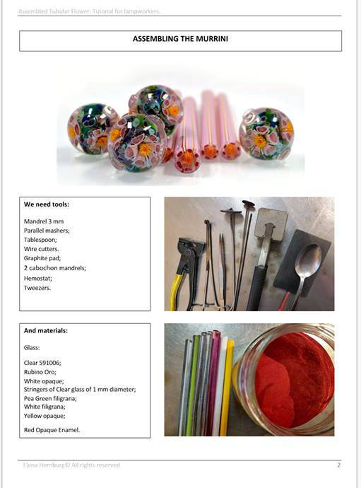 ASSEMBLED TUBULAR FLOWER. Tutorial for lampworkers.