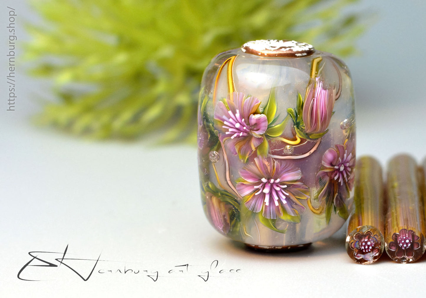 Murini flowers. Sticks 5 cm long. Materials for lampwork. Glass COE104