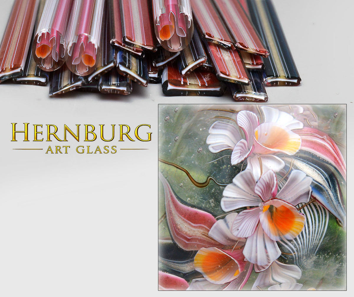 Little Flame Murrini & Double-Sided Foliage Ribbons