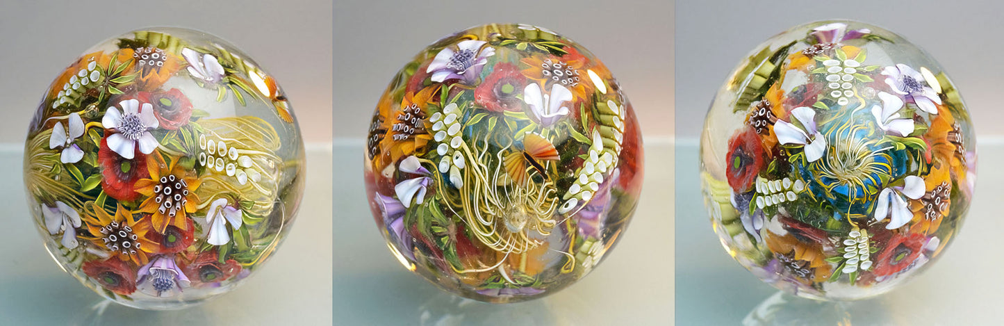 Marble. Glass. Collectible ball. Diameter 49 mm - 1.93 inch