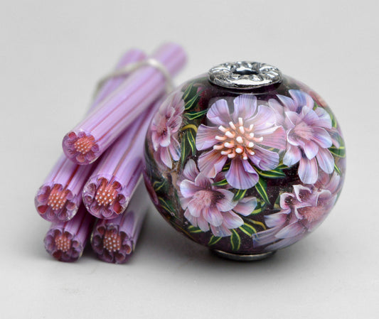 Murini flowers. Sticks 5 cm long. Materials for lampwork. Glass COE104