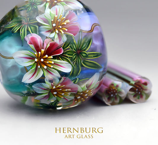 Murini flowers. FLEUR. Sticks 5 cm long. Materials for lampwork. Glass COE104