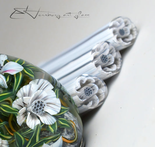 Murini flowers. Snow BRIAR. Sticks 5 cm long. Materials for lampwork. Glass COE104
