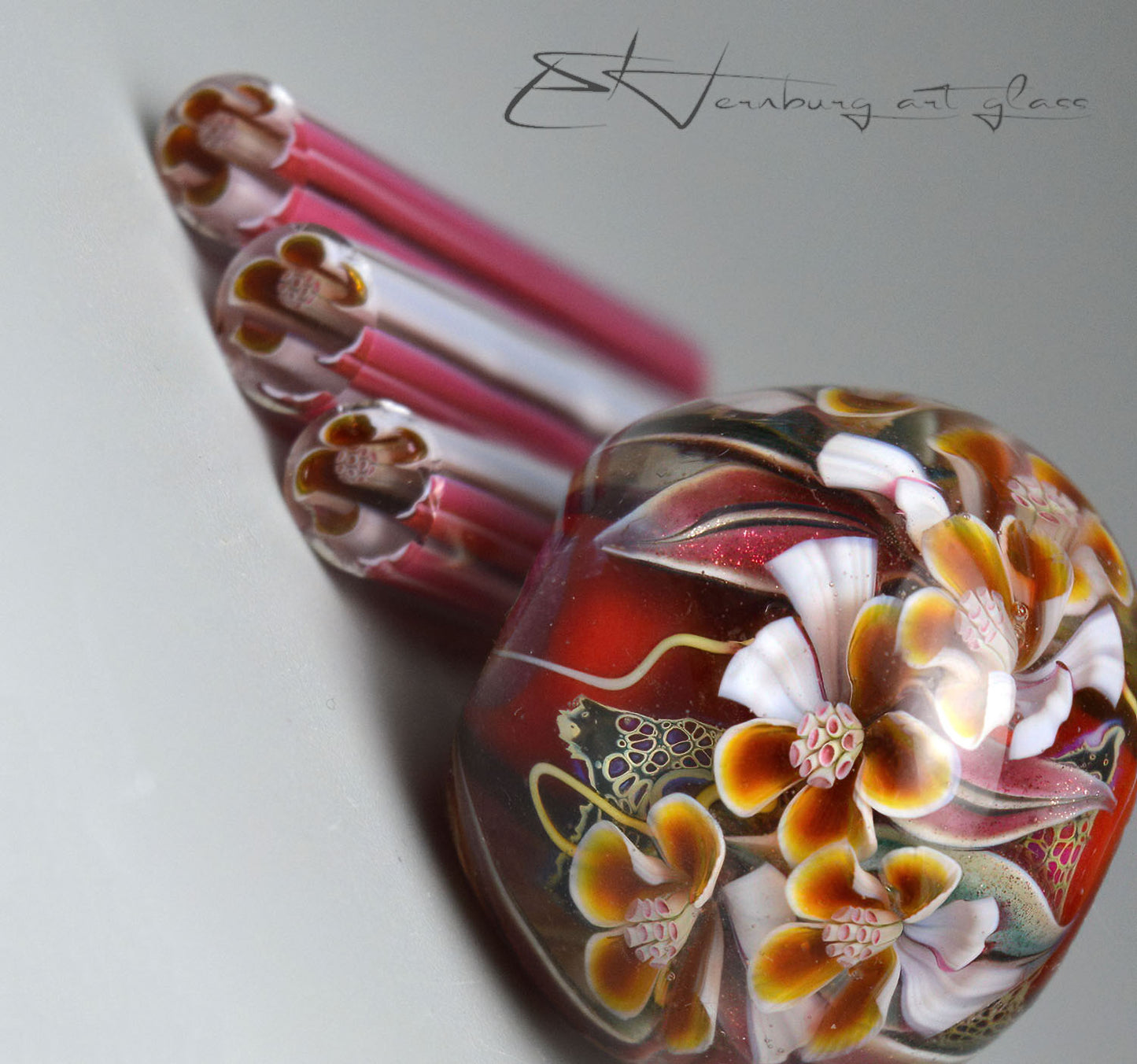 Murini flowers. FLAMELLA. Sticks 5 cm long. Materials for lampwork. Glass COE104