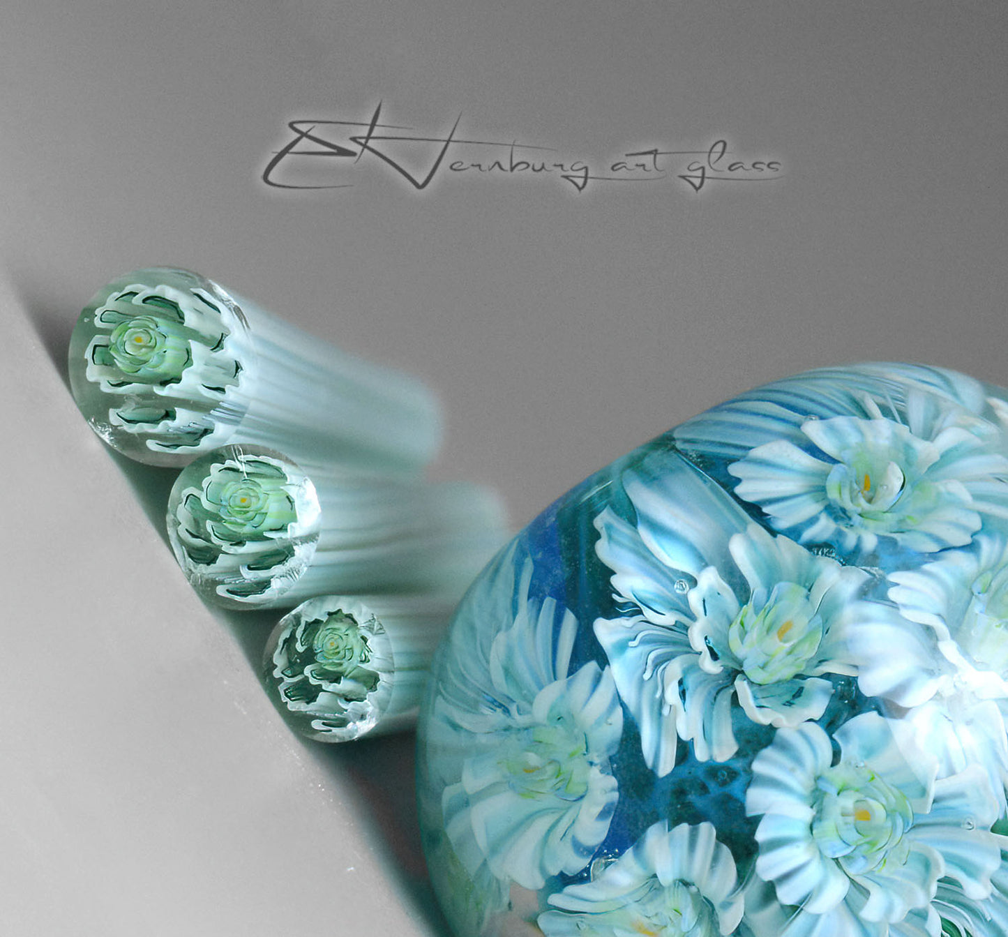 Murini flowers. TURQUANTHEMUM. Sticks 5 cm long. Materials for lampwork. Glass COE104
