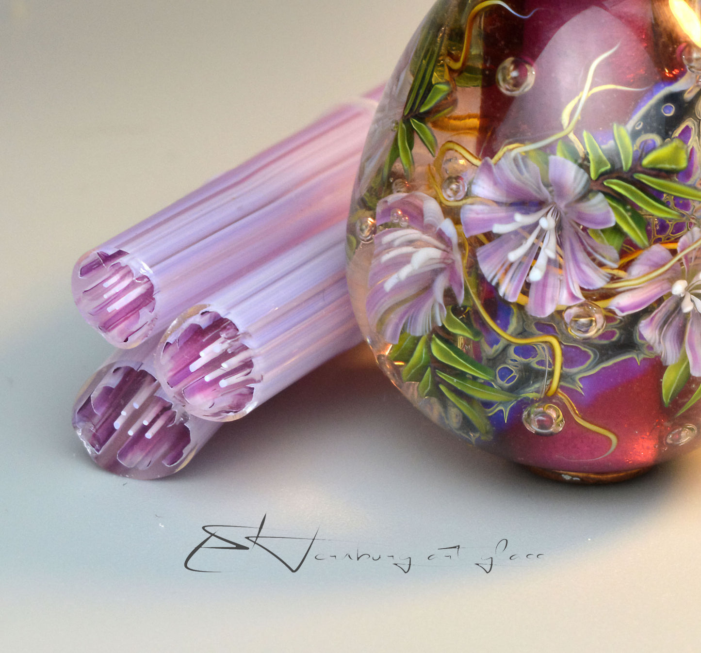 Murini flowers. Sticks 5 cm long. Materials for lampwork. Glass COE104