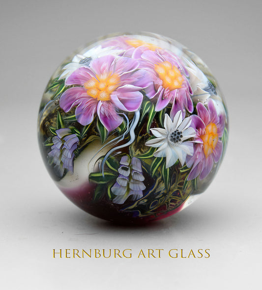 Marble. Collectible Sphere “Turbulence: Vortex”. Glass. . Diameter — 40 mm (1.57”)