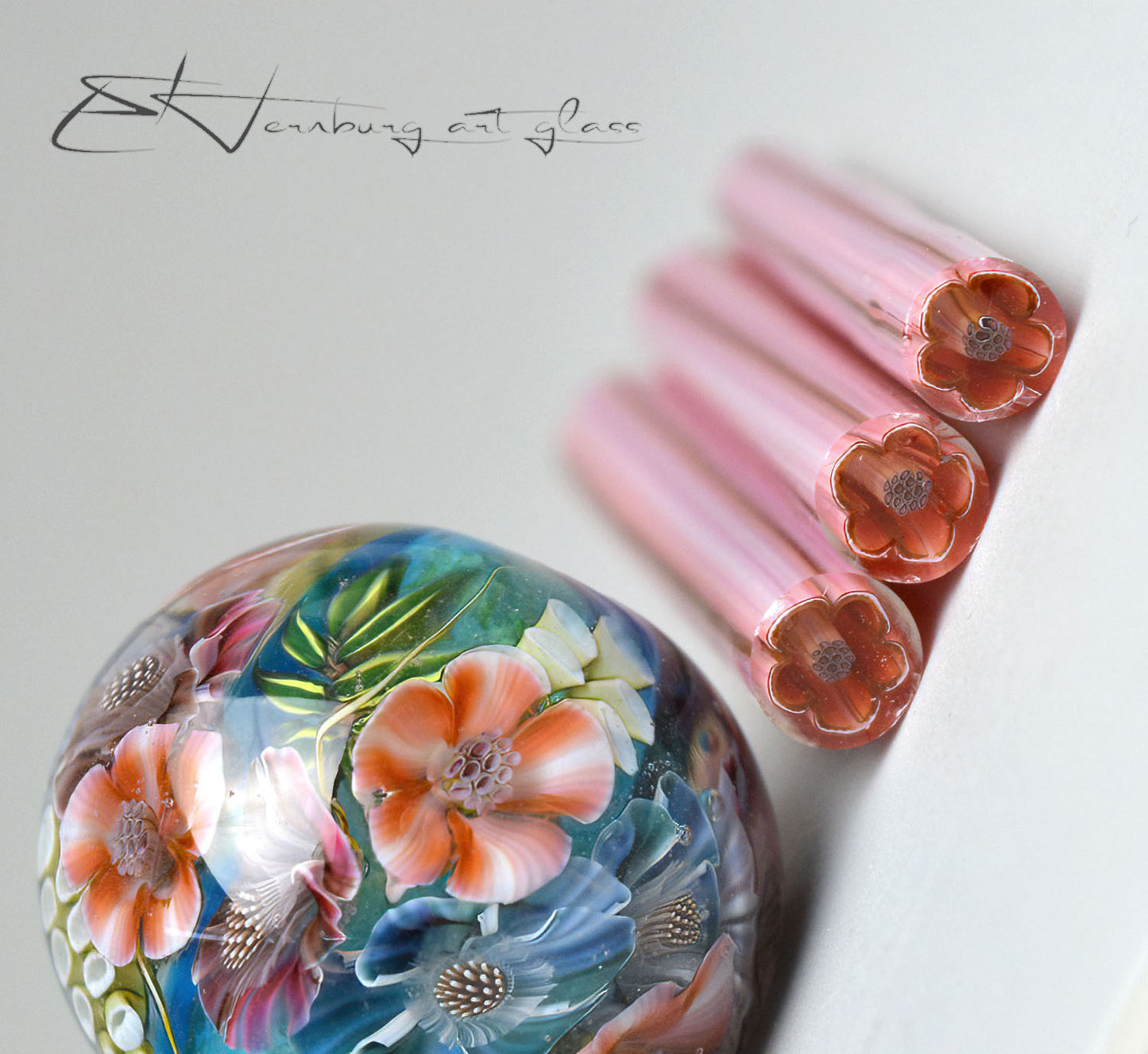 Murini flowers. APRICOT KISS. Sticks 5 cm long. Materials for lampwork. Glass COE104