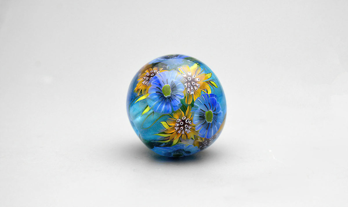 Murini flowers. BLUE POPPY . Sticks 5 cm long. Materials for lampwork. Glass COE104