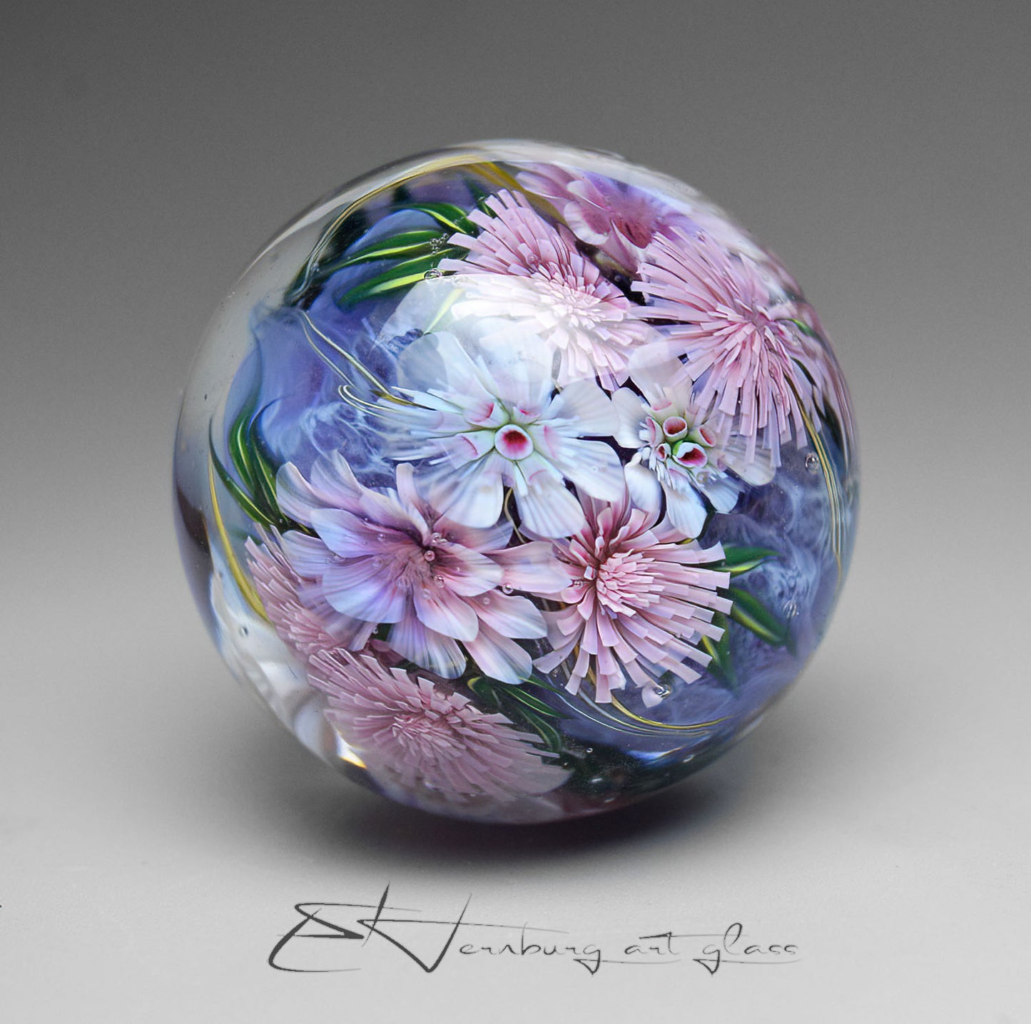 Marble. Collectible Sphere “The Bride’s Morning”. Glass. . Diameter — 35 mm (1.38”)
