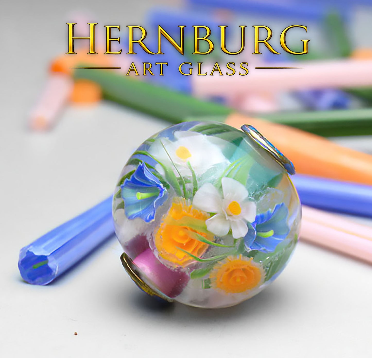 Murini flowers. MEADOW . Sticks 5 cm long. Materials for lampwork. Glass COE104