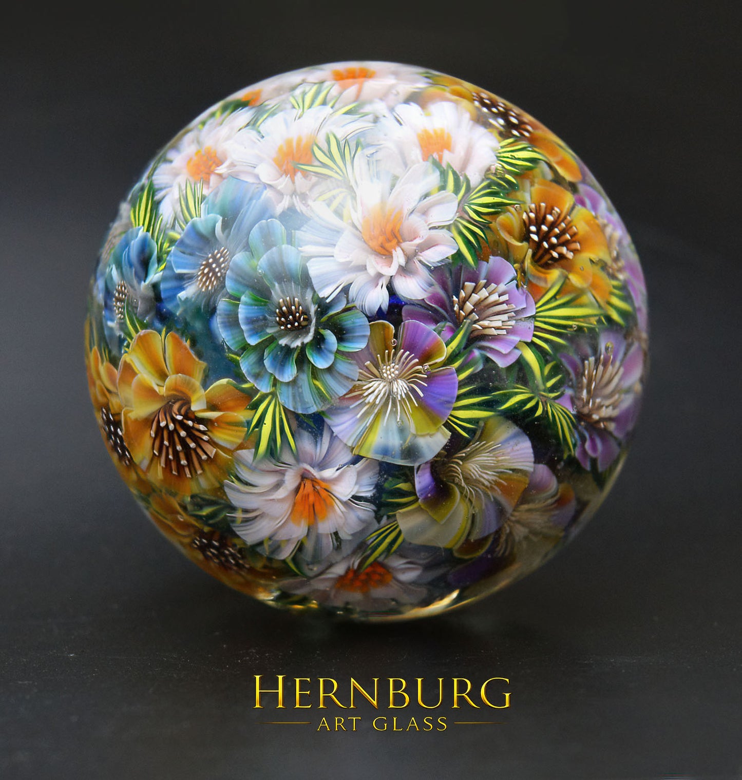 Marble. Collectible Sphere “Fifth Season”. Glass. . Diameter — 47 mm (1.85”)