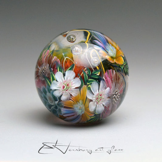 Marble. Collectible Sphere "Festival Joy". Glass. . Diameter — 30 mm (1.18”)
